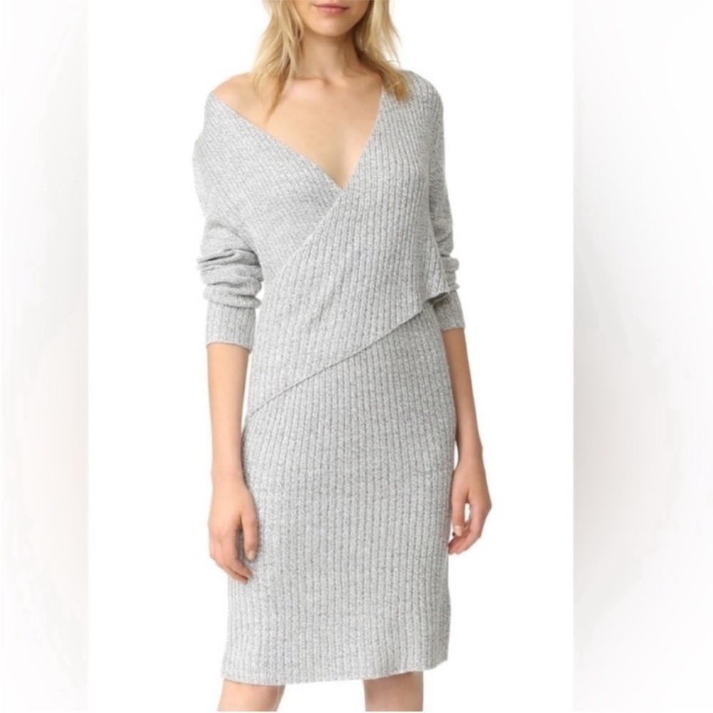 C/MEO Collective Make a Move Ribbed Gray Dress
